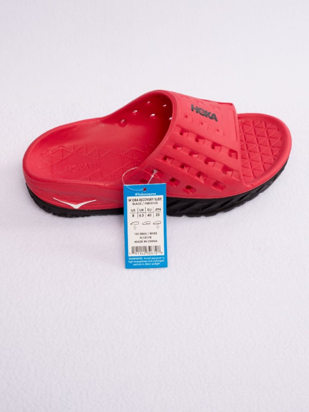 NEW Hoka Ora Recovery Slide V1 (Original) - Black/Hibiscus - Women’s 8 - Rare/NW - Picture 8 of 8